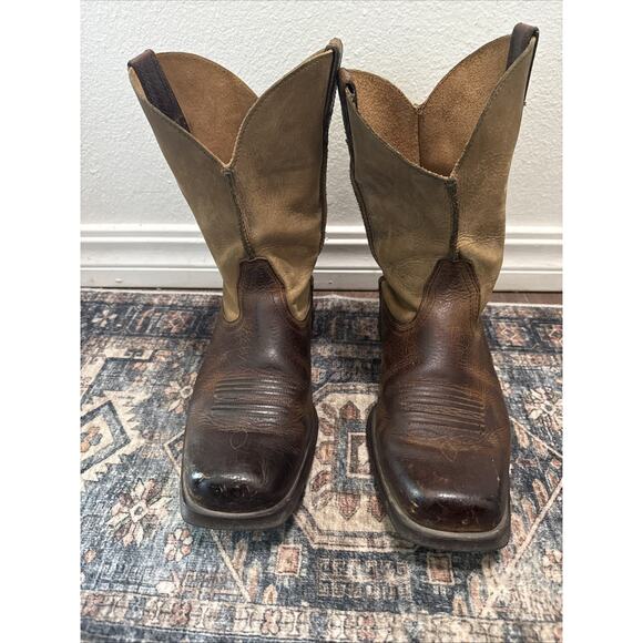 Men’s ARIAT Rambler Cowboy Boots Size 10 D Brown Leather 10002317 Square Toe - Picture 1 of 8